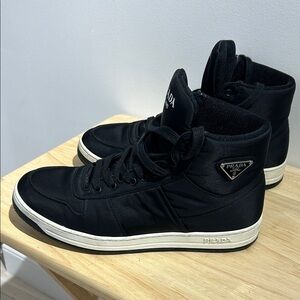 Prada Men's Black High-Top Sneakers